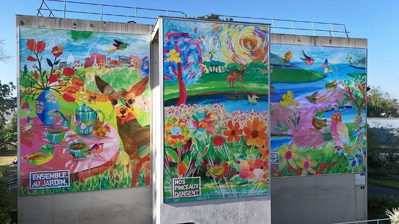 Belle inauguration avec 3 Fresques Murales à la Résidence Autonomie de Port Boyer 