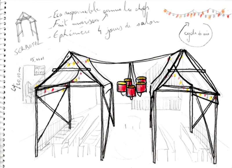 SERBOTEL a demandé à Tand'M Design l'aménagement d'un restaurant éphémère pour les Toqués du Goûts