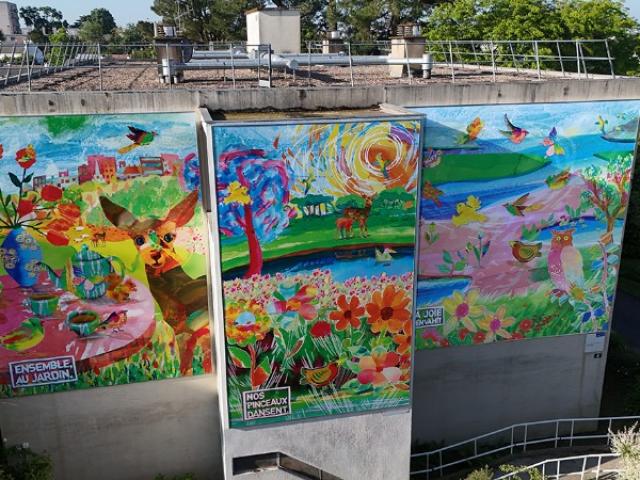 Belle inauguration avec 3 Fresques Murales à la Résidence Autonomie de Port Boyer 