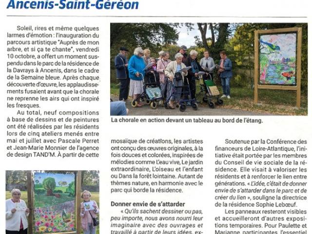  OUEST FRANCE et l'Eco d'Ancenis célèbrent l'inauguration des fresques à Ancenis