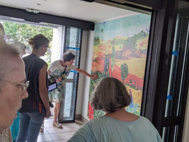 Fresque décorative, participative et imprimée posées au sein d'un restaurant, quartier Nantes Erdre