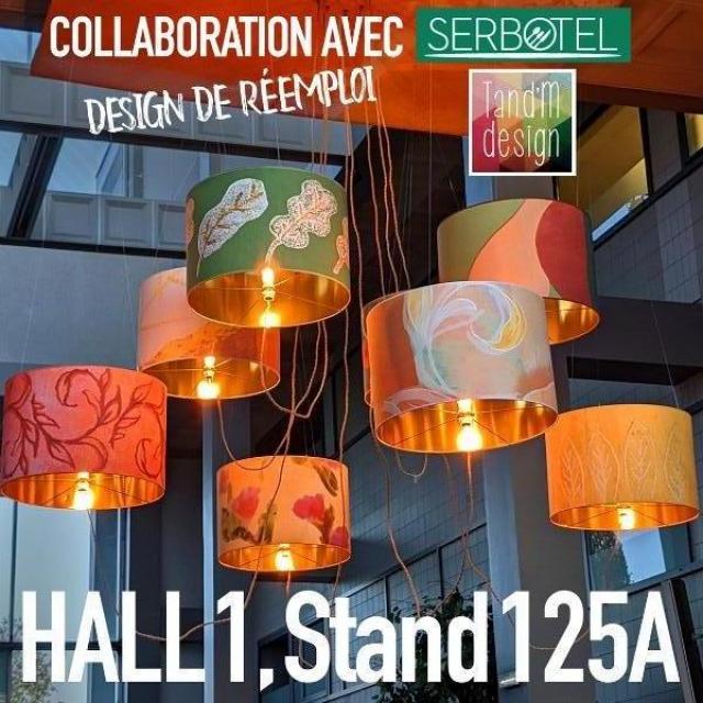 Ambiance avec création de luminaires uniques pour le salon SERBOTEL