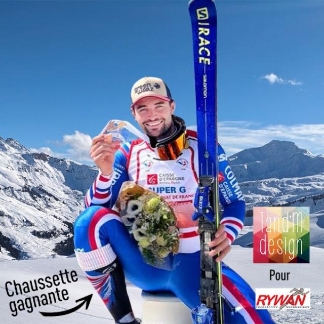 Chaussette gagnante pour l'équipe de France de ski créée par Tand'M Design